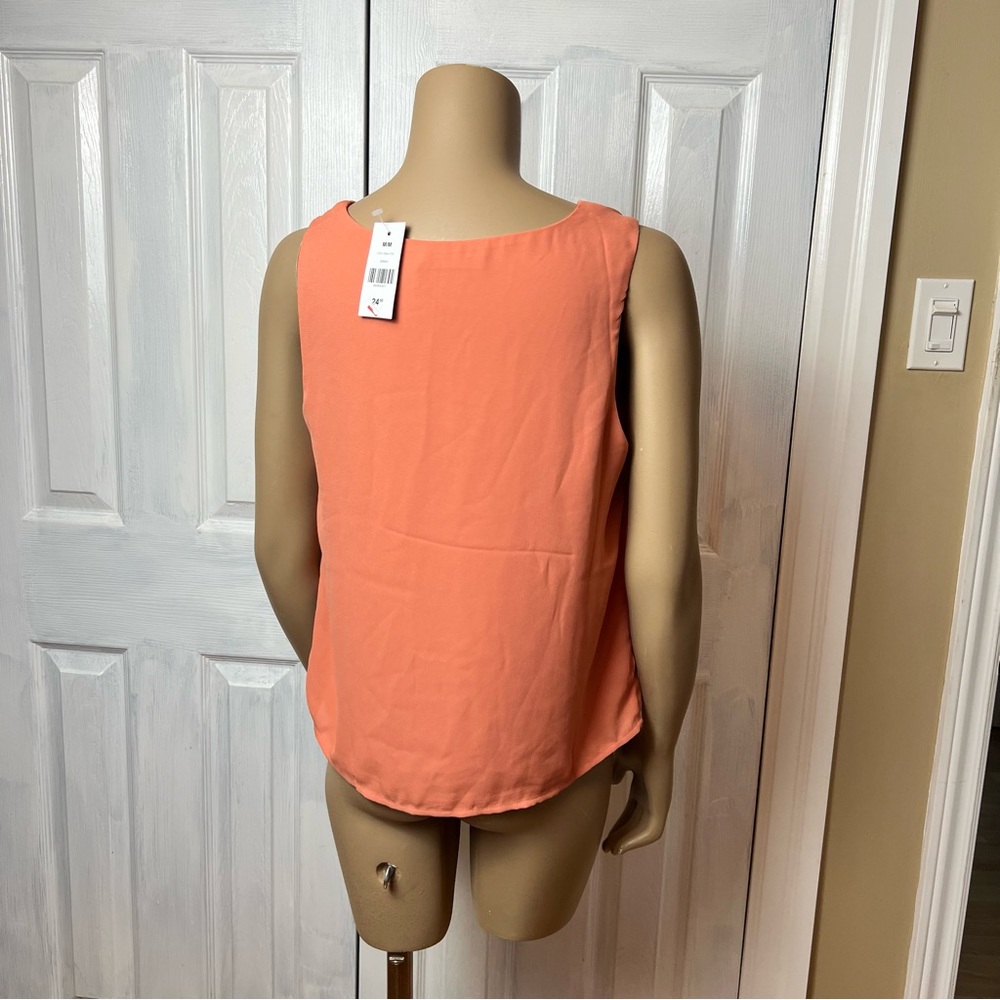 SUZY SHIER Salmon Pink Lined V Neck Flowy Sleeveless Tank Top - Size M | Office - Picture 6 of 10